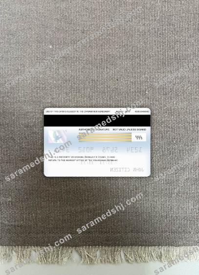 Germany Volksbank visa classic card photolook back